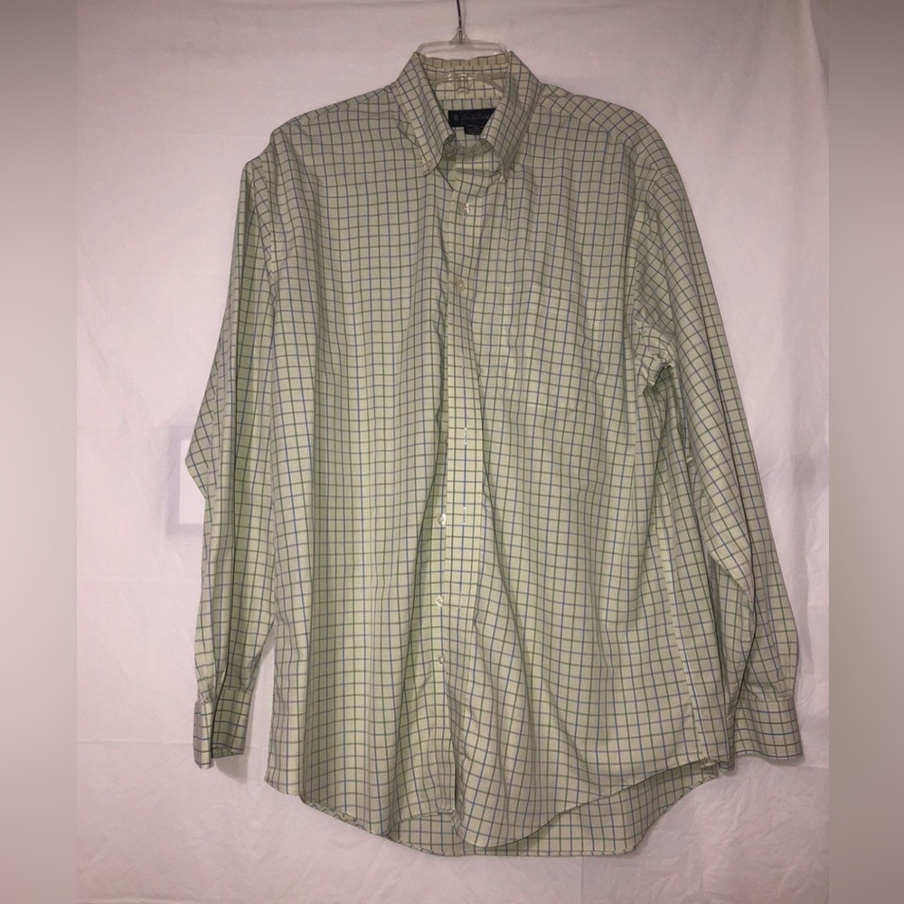 Brooks Brothers plaid button down dress shirt mens L